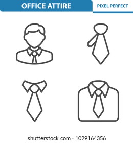 Office Attire Icons. Professional, pixel perfect icons optimized for both large and small resolutions. EPS 8 format. 5x size for preview.