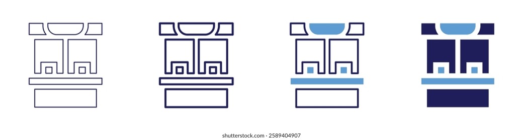 Office automation icon in 4 different styles. Thin Line, Line, Bold Line, Duotone. Duotone style. Editable stroke.