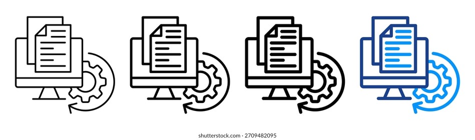 Conjunto de Coleções de Estruturas de Tópicos Diferentes de Ícone de Automação do Office