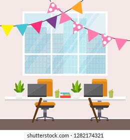 office background vector illustration