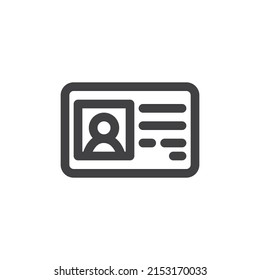 Office badge line icon. linear style sign for mobile concept and web design. ID card outline vector icon. Symbol, logo illustration. Vector graphics