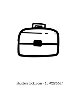 office bag doodle icon vector hand drawing 