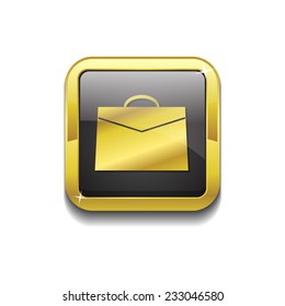 Office Bag Gold Vector Icon Button