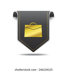 Office Bag golden Vector Icon Design