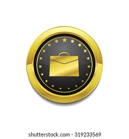 Office Bag Golden Vector Icon Button