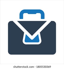 Office bag icon. Briefcase icon