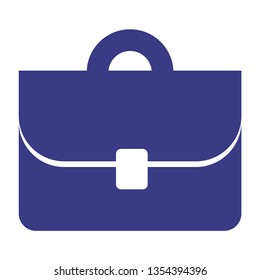 office bag icon in flat blue