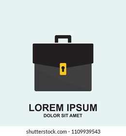 office bag icon, flat design
