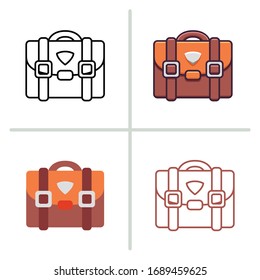 Office bag icon. Graphic element illustration with different style on white background. Vector Illustration. 
