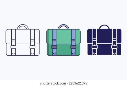 Office Bag line and glyph icon, vector illustration