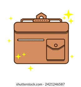 office bag vector design with simple design and leather color