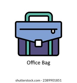 office bag vector filled outline Icon Design illustration. Business And Management Symbol on White background EPS 10 File