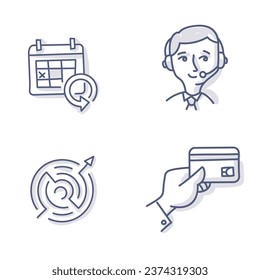 office bank currency icon bundle line flat  