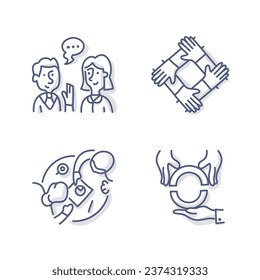 office bank currency icon bundle line flat  