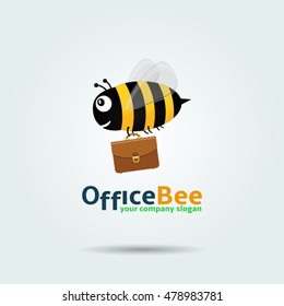 Office Bee Logo Template Design Vector