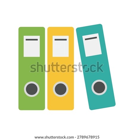 Office Binder Files Archive Storage Document Organization Record Management Filing System Business Administration Paperwork Corporate Workspace Vector Illustration