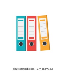 Office binder flat vector illustration isolated on white background