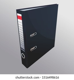Office binders. Folder with files order realistic paper sign vector.  Documents business icon management office data.