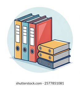 Office binders, folders  icon isolated on a  white background. Vector illustration.