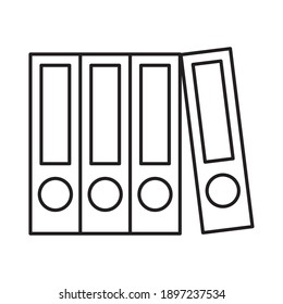 icono de carpetas de oficina sobre fondo blanco, estilo de línea, ilustración vectorial