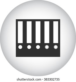 Office binders simple icon  on round background