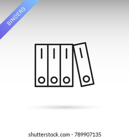 Office binders thin line isolated vector flat simple icon