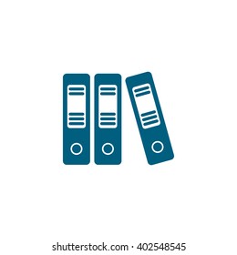 Office binders. Vector icon blue
