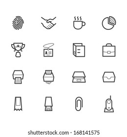 office black icon set on white background