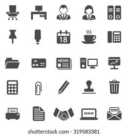 Office black icons set.Vector