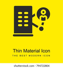 Office block bright yellow material minimal icon or logo design