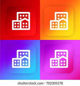Office block four color gradient app icon set