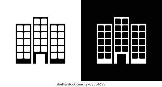 Doodle de ilustración de icono de bloque de oficina. Conjunto de Vector de ilustración plana