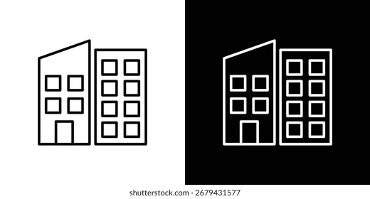 Office block icon line for web, mobile and infographics.