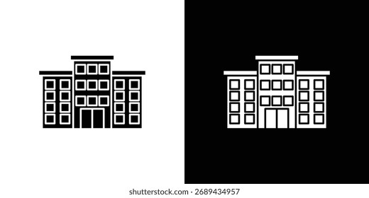 Office block icon simple illustration in flat design