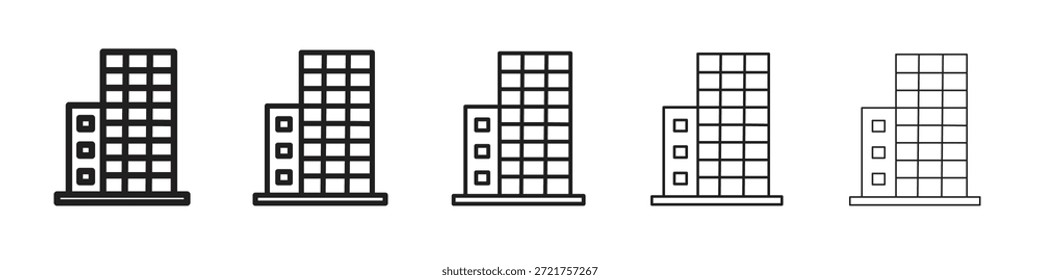 Ícone de bloco do Office. Estilo de contorno simples. Elementos gráficos.