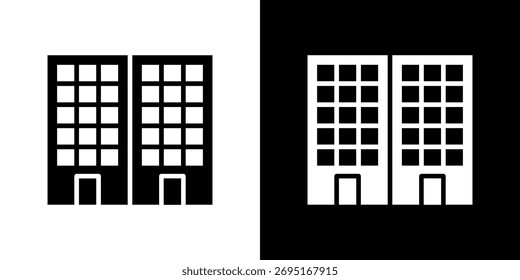 Vetor de ícone de bloco de escritório, sinal plano preenchido, pictograma sólido. Símbolo, ilustração de logotipo.