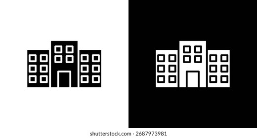 Office block icon, Vector graphics in filled style