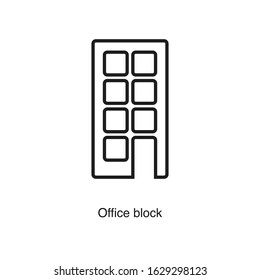 Office block icon vector on white background. Black icon illustration