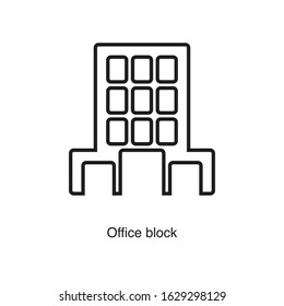 Office block icon vector on white background. Black icon illustration