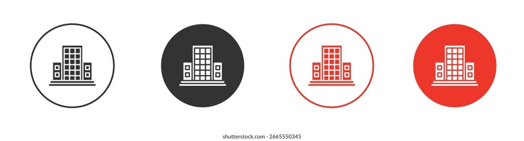 Office block icons. Flat design style. Graphic design vector symbols. 