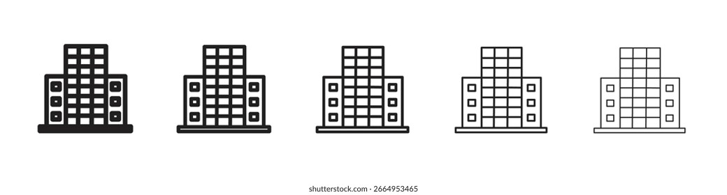 Iconos del bloque de la oficina. diseños simples y modernos del icono del Vector