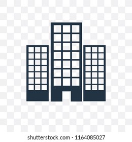 Office block vector icon isolated on transparent background, Office block logo concept