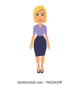 Office Blonde Woman Cartoon Style Separate Stock Vector (Royalty Free ...