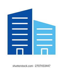 Oficina En Estilo Azul, Ilustración vectorial