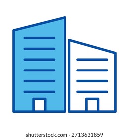 Büro im blauen Stil, Vektorgrafik