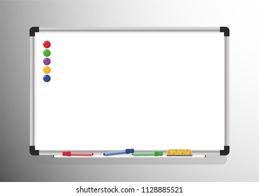 Whiteboard Realistic Empty Office White Marker Stock Vector (Royalty ...