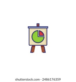 Icono de línea de tablero de Office. Gráfico, presentación, análisis. Concepto de análisis. Se puede utilizar para temas como negocios, marketing, economía, informes