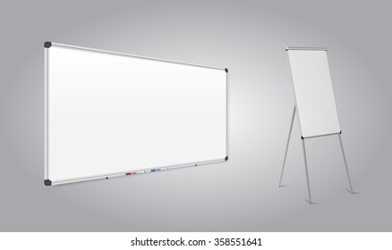 Office boards perspective view blank templates, vector eps10 illustration