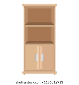 office boockcase wooden empty