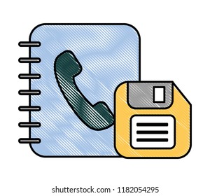 office book address telephone and floppy